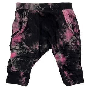Posh Kiddos Pink & Black Tie Dye Biker Shorts Size 12M